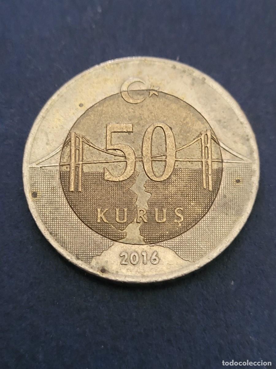 Monedas antiguas de Europa: Moneda 50 kurus 2016 Turqu&iacute;a - Foto 2