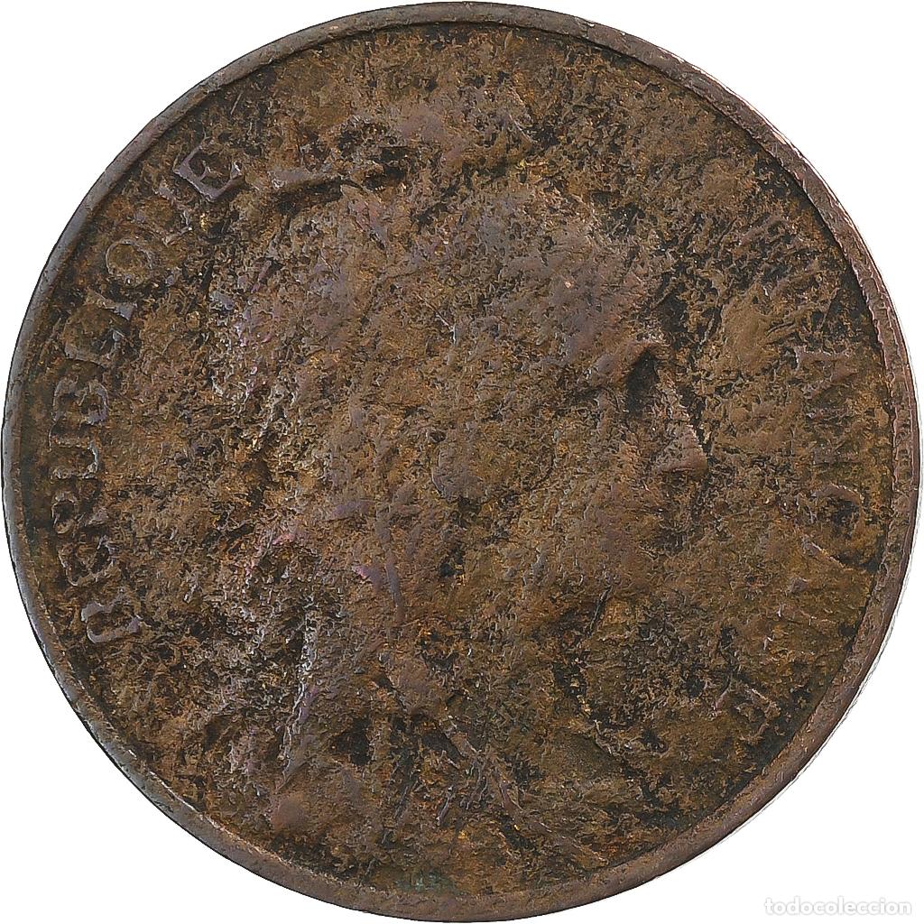 Moedas antigas da Europa: [#197868] Francia, 5 Centimes, Dupuis, 1920, Paris, Bronce, BC+, Gadoury:165, KM:842