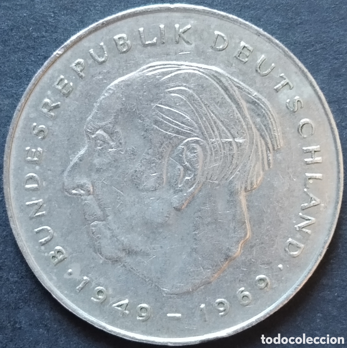 Monnaies anciennes de Europe: MONEDA - ALEMANIA CONMEMORATIVA 2 MARCOS 1977 (CECA D) - 20 ANV. DE LA REP. FEDERAL, THEODOR HEUSS