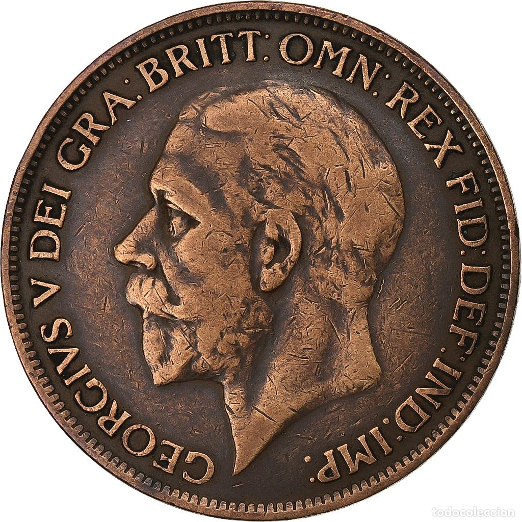 Monete antiche di Europa: [#197906] Gran Breta&ntilde;a, George V, Penny, 1927, Bronce, BC+, KM:826