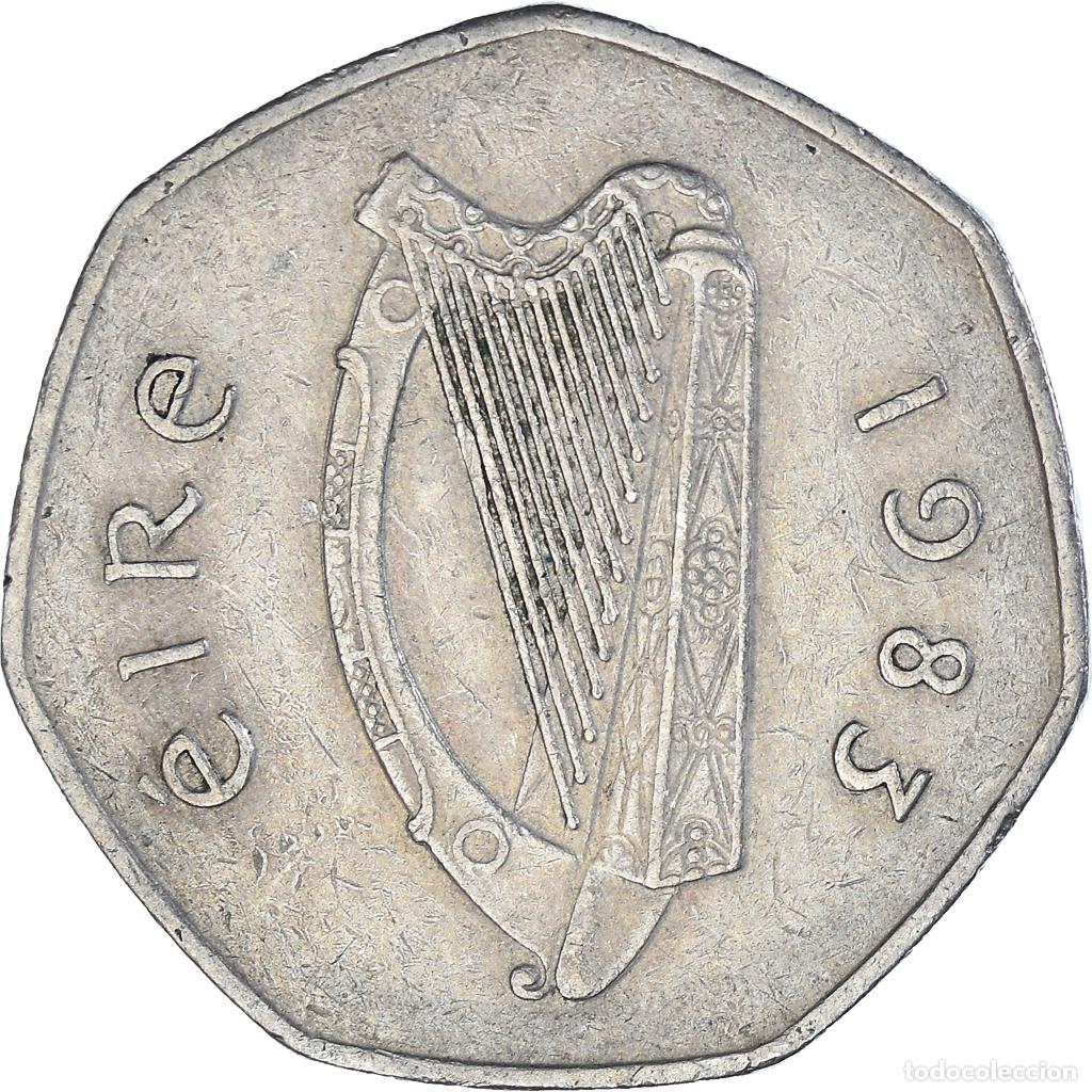 Moedas antigas da Europa: [#1353705] Moneda, Irlanda, 50 Pence, 1983