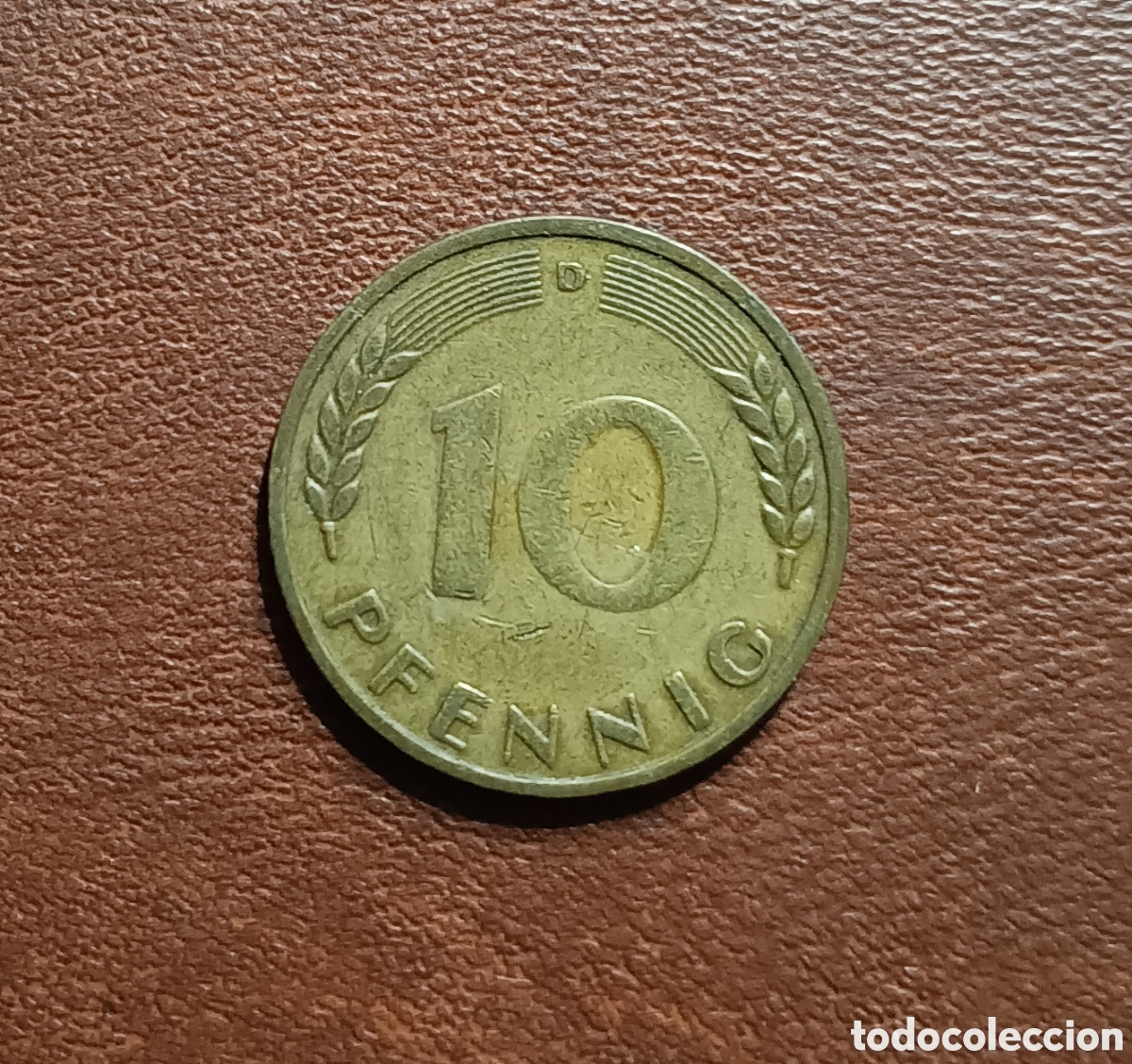 Moedas antigas da Europa: 10 PFENNIG 1949- CECA D- ALEMANIA