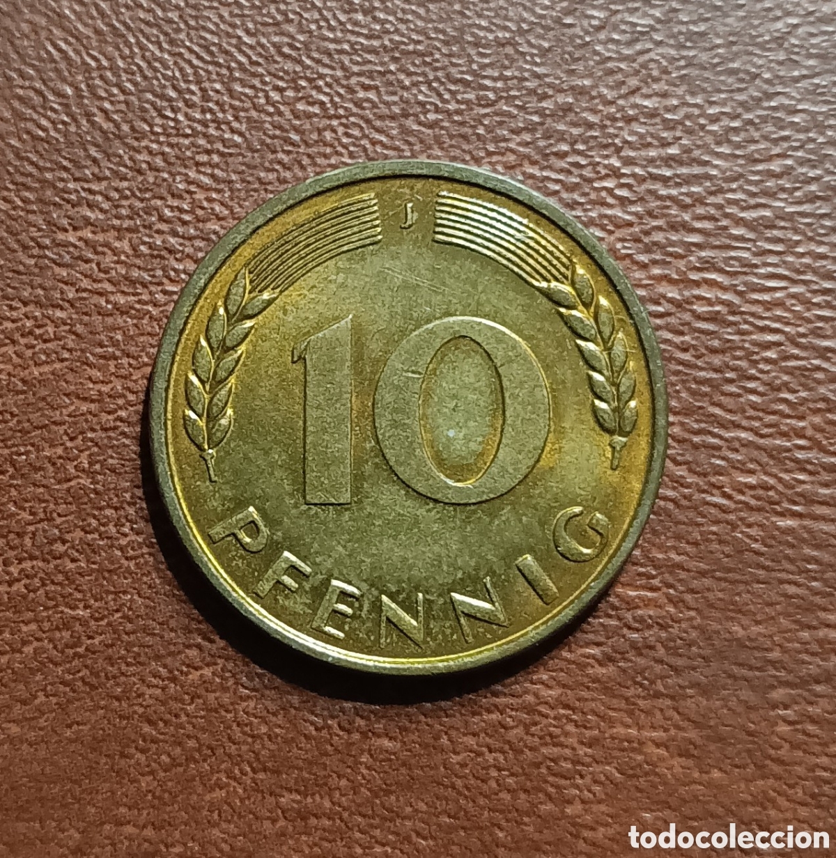 Moedas antigas da Europa: 10 PFENNIG 1968- CECA J- ALEMANIA