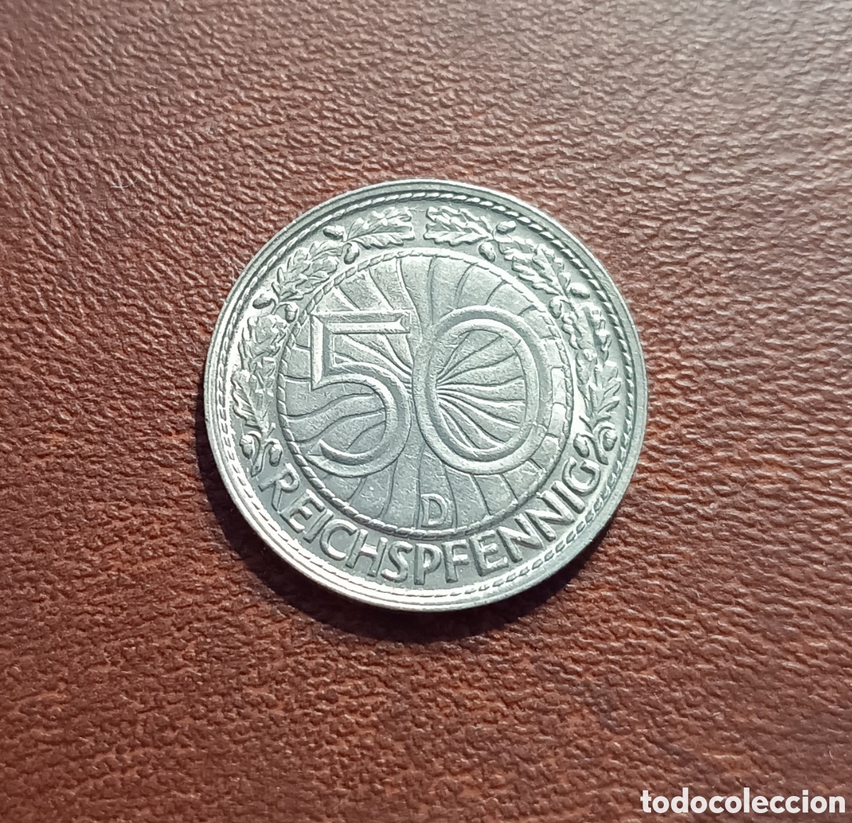 Moedas antigas da Europa: 50 RENTENPFENNIG 1928 SC - CECA D - ALEMANIA