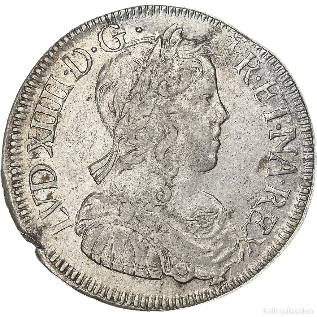 Monete antiche di Europa: [#637911] Francia, Louis XIV, 1/2 &Eacute;cu &agrave; la m&egrave;che longue, 1649, La Rochelle, Plata, MBC