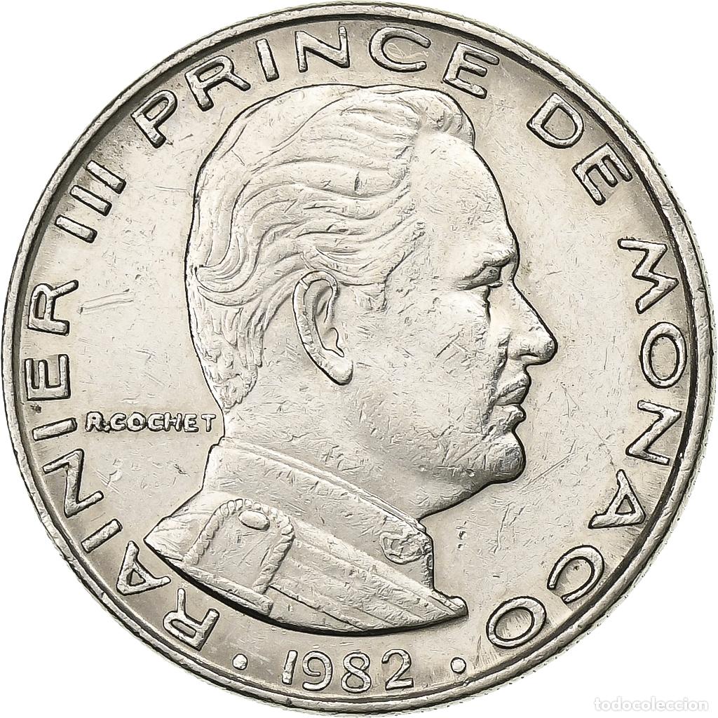 Moedas antigas da Europa: [#198007] M&oacute;naco, Rainier III, Franc, 1982, N&iacute;quel, MBC+, Gadoury:MC 150, KM:140