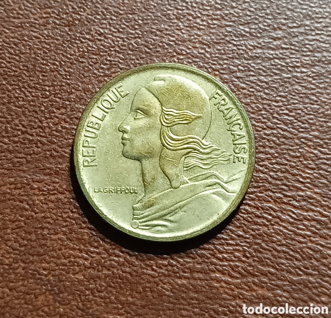 Monedas antiguas de Europa: 5 C&Eacute;NTIMOS 1976 FRANCIA - Foto 2
