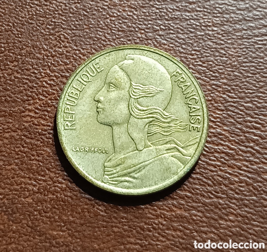 Monedas antiguas de Europa: 5 C&Eacute;NTIMOS 1977 FRANCIA - Foto 2