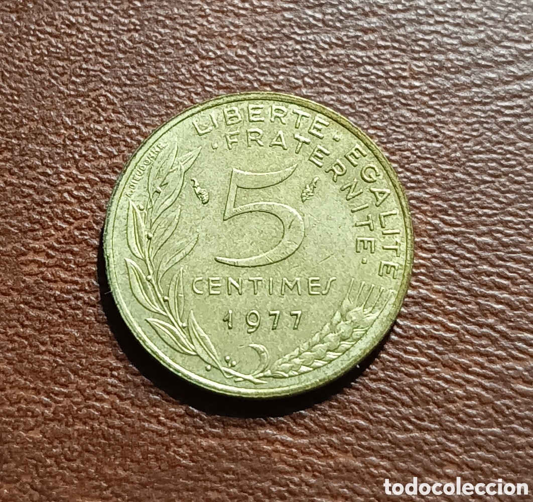Monedas antiguas de Europa: 5 C&Eacute;NTIMOS 1977 FRANCIA
