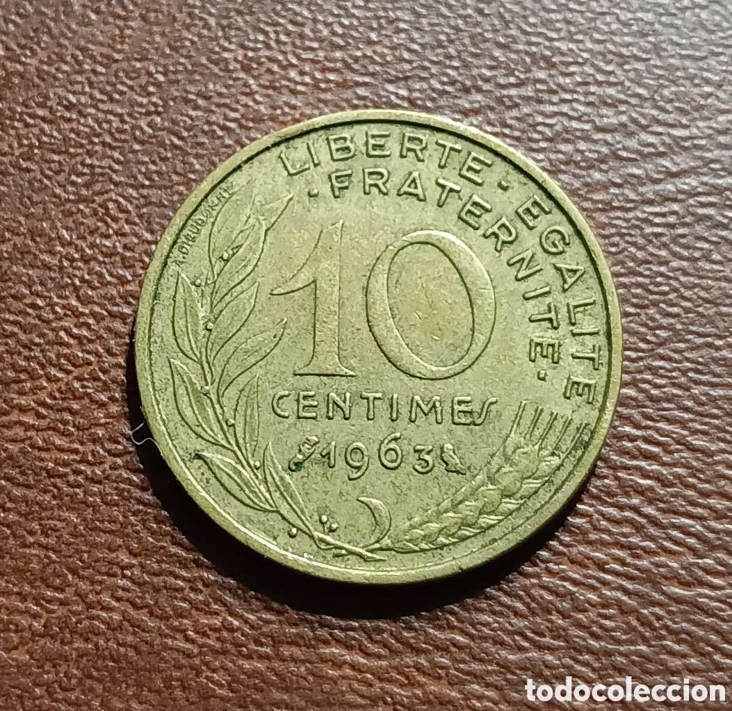 Monedas antiguas de Europa: 10 C&Eacute;NTIMOS 1963 FRANCIA
