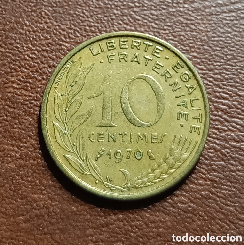 Monedas antiguas de Europa: 10 C&Eacute;NTIMOS 1970 FRANCIA