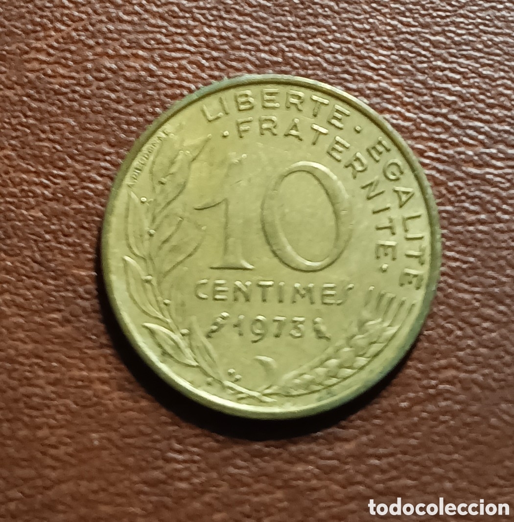 Monedas antiguas de Europa: 10 C&Eacute;NTIMOS 1973 FRANCIA