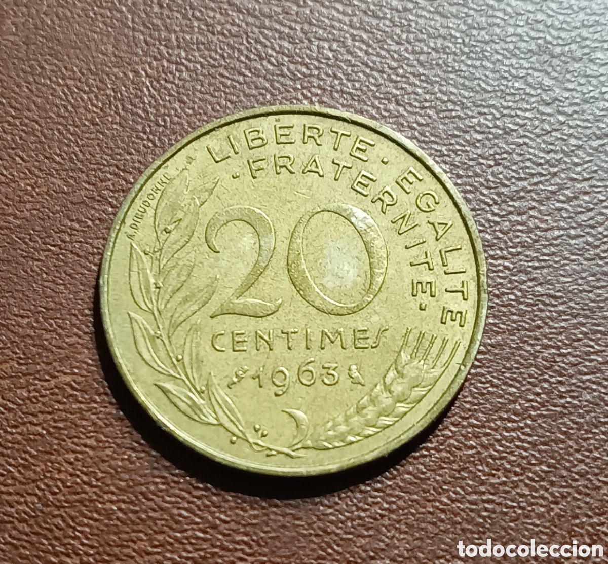 Monedas antiguas de Europa: 20 C&Eacute;NTIMOS 1963 FRANCIA - Foto 1