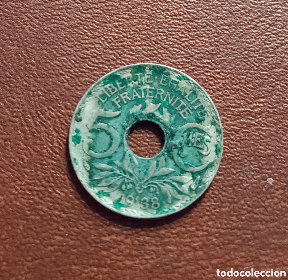 Monedas antiguas de Europa: 5 C&Eacute;NTIMOS 1938 FRANCIA - Foto 1