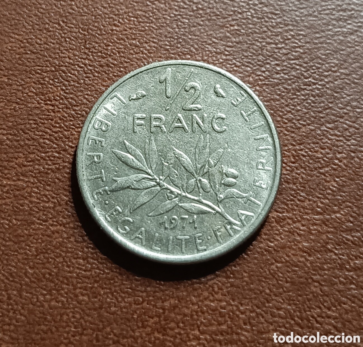 Moedas antigas da Europa: 1/2 FRANCO 1971 FRANCIA