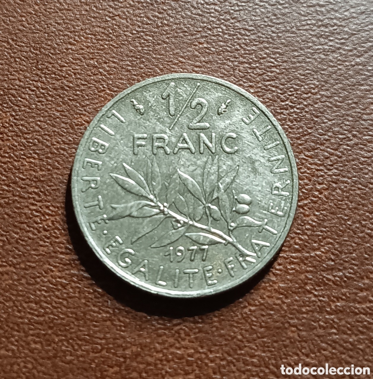 Monedas antiguas de Europa: 1/2 FRANCO 1977 FRANCIA