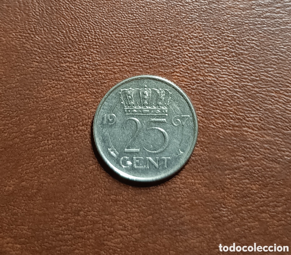 Moedas antigas da Europa: 25 C&Eacute;NTIMOS 1967 HOLANDA