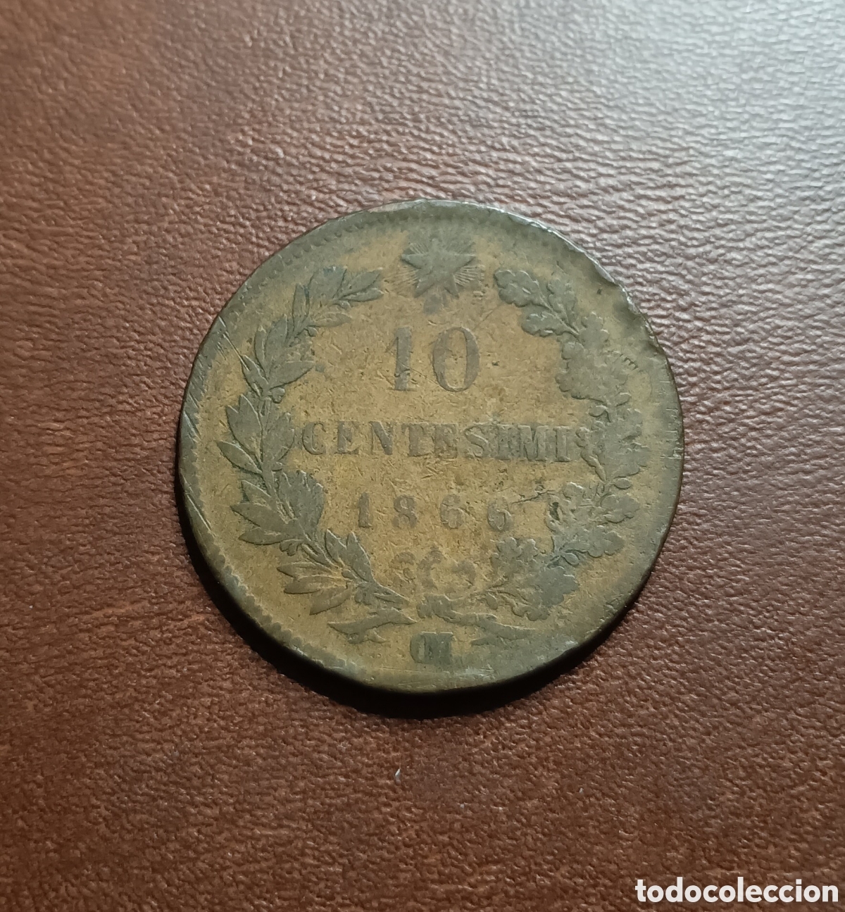 Moedas antigas da Europa: 10 CENTISIMI 1866 - ITALIA