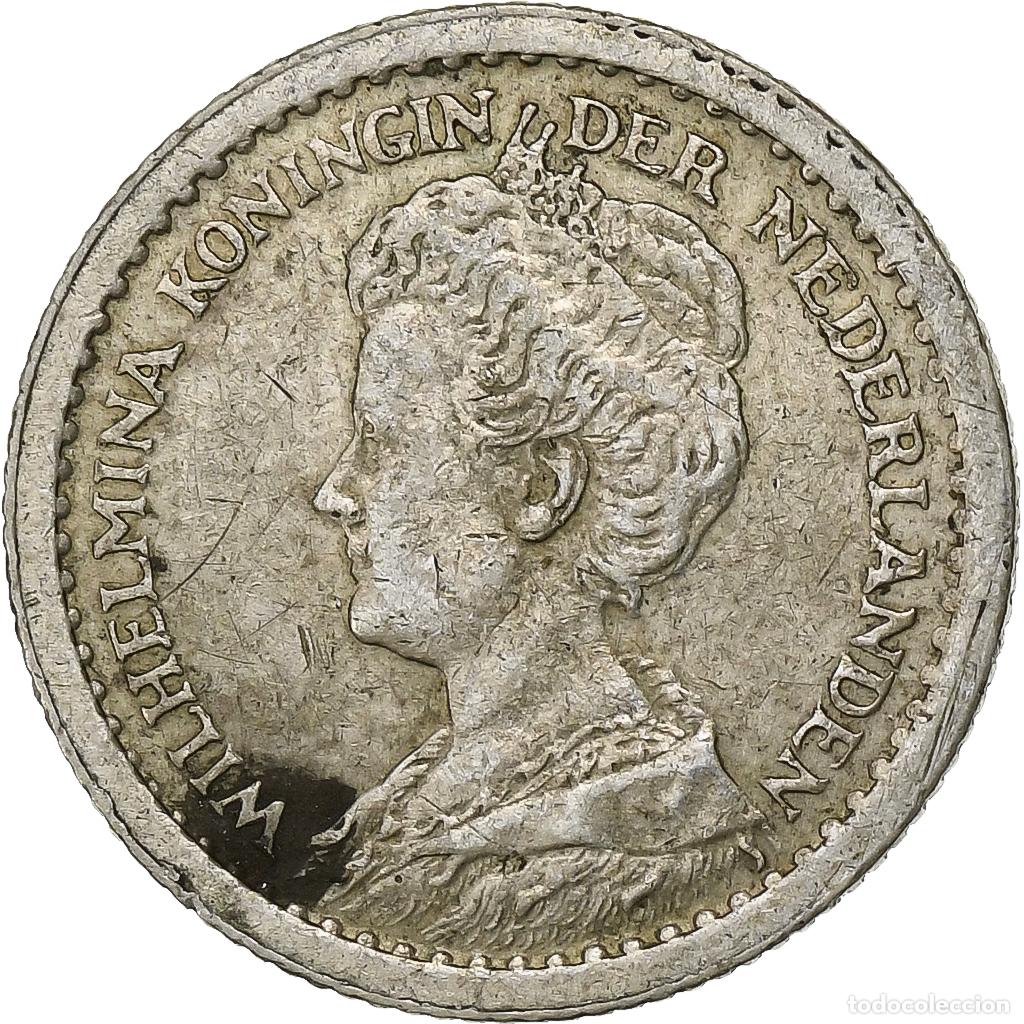 Moedas antigas da Europa: [#1116501] Pa&iacute;ses Bajos, Wilhelmina I, 10 Cents, 1913, Plata, MBC+, KM:145