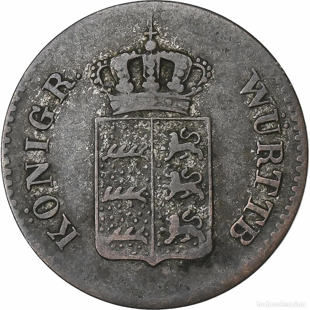 Moedas antigas da Europa: [#1116507] Moneda, Estados alemanes, WURTTEMBERG, Wilhelm I, Kreuzer, 1851, MBC, Plata
