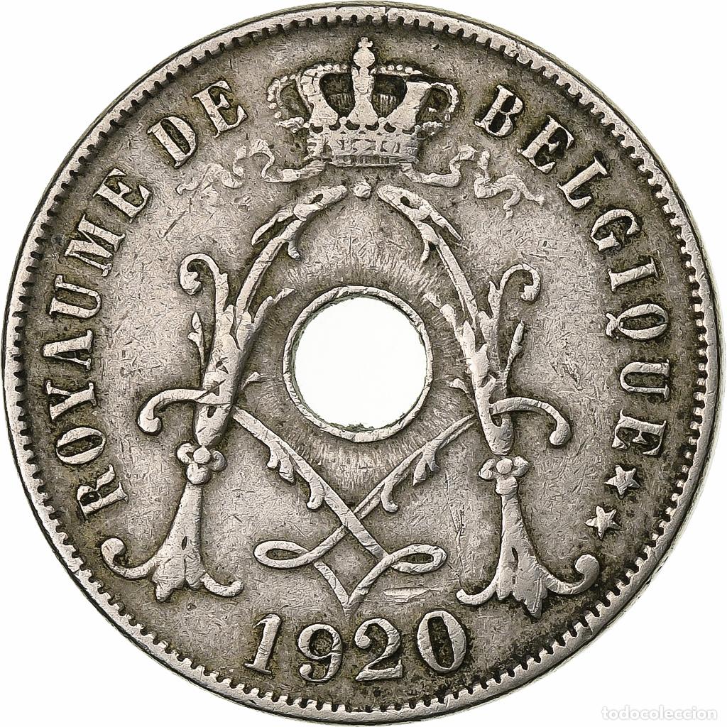 Moedas antigas da Europa: [#198160] B&eacute;lgica, Albert I, 25 Centimes, 1920, Cobre - n&iacute;quel, MBC, KM:68.1