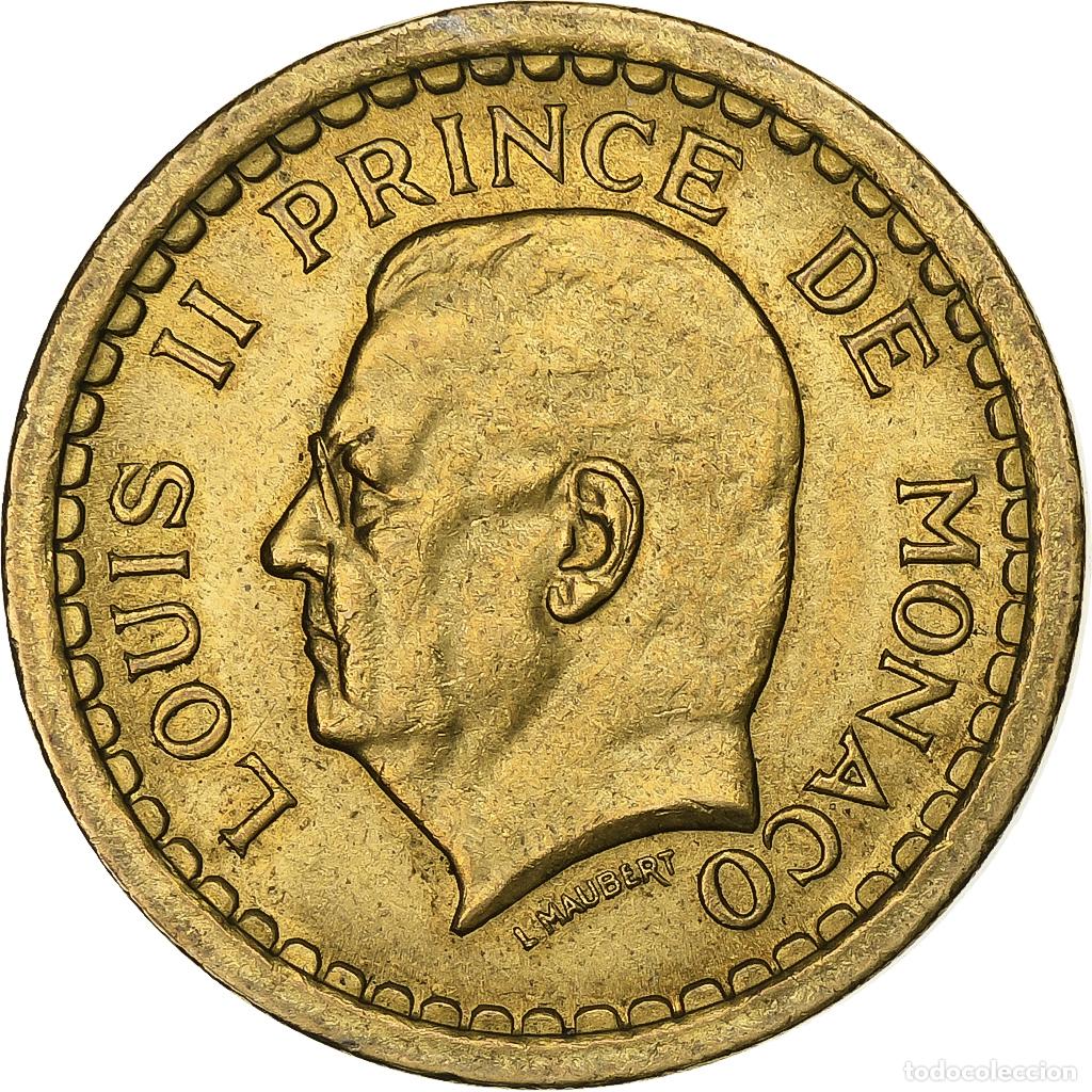 Moedas antigas da Europa: [#198228] M&oacute;naco, Louis II, 2 Francs, 1943, Aluminio - bronce, MBC+, Gadoury:MC134