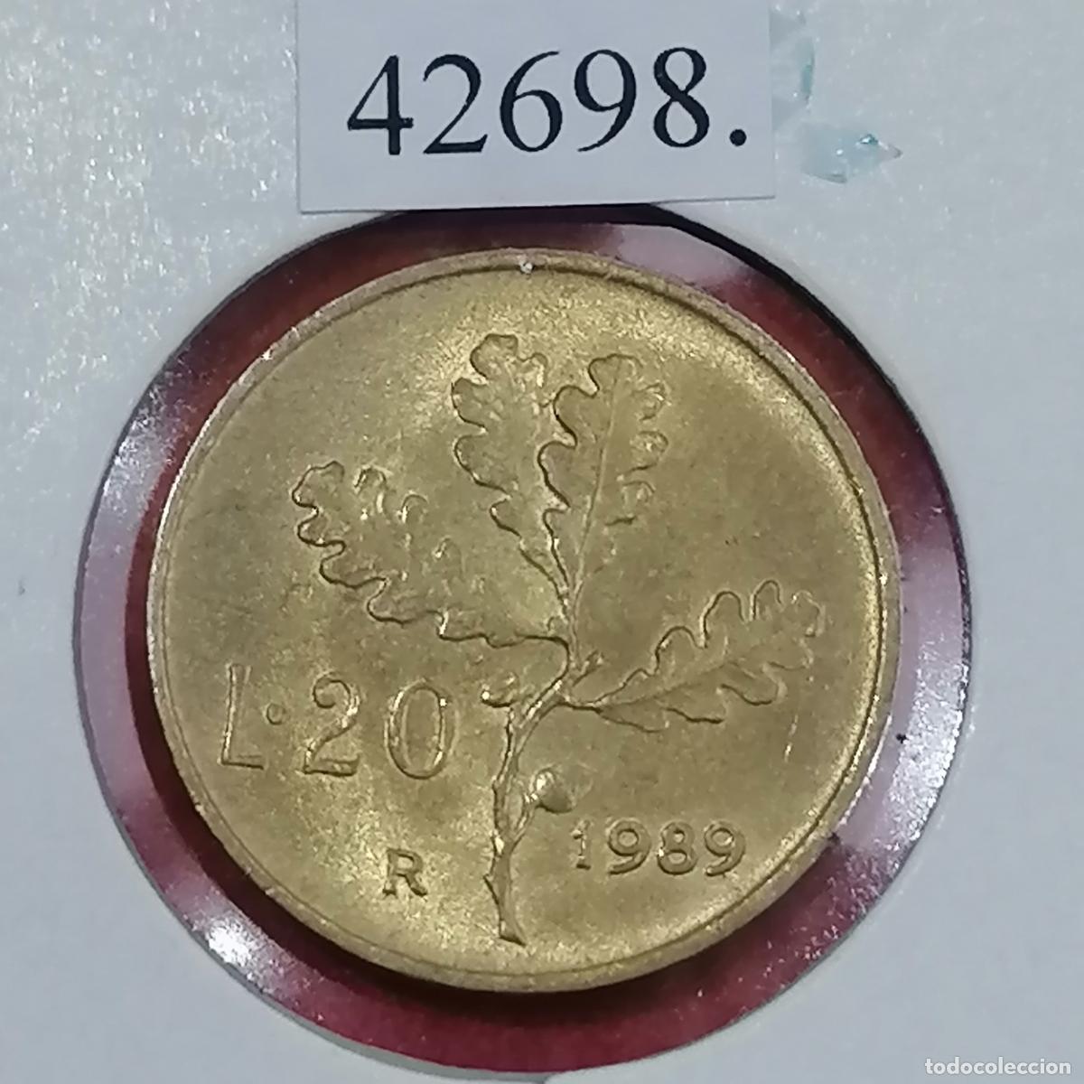 Moedas antigas da Europa: Italia 20 liras 1989