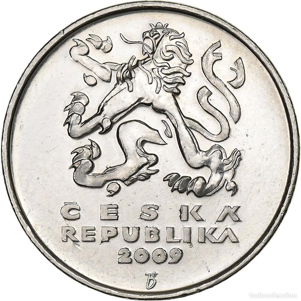Moedas antigas da Europa: [#198247] Rep&uacute;blica Checa, 5 Korun, 2009, N&iacute;quel chapado en acero, EBC, KM:8