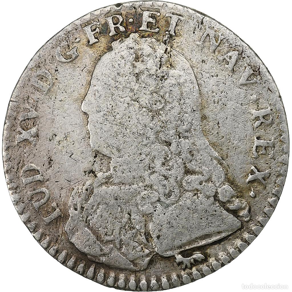 Moedas antigas da Europa: [#136400] Francia, Louis XV, 1/10 &Eacute;cu aux branches d'olivier, 1726, Paris, Plata, BC+
