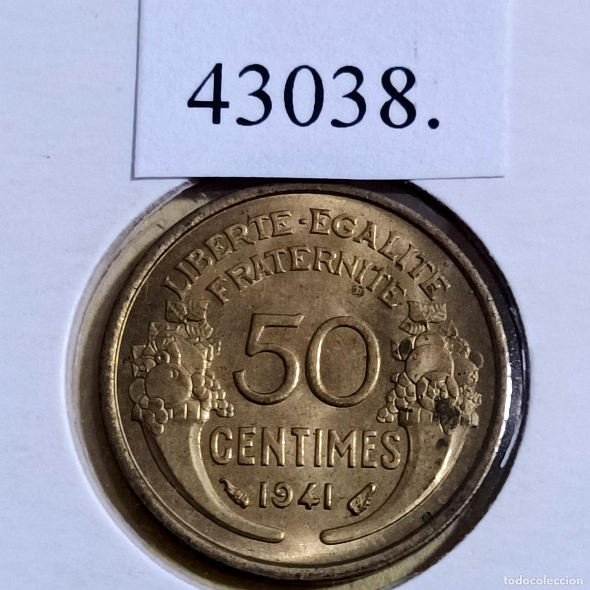 Monedas antiguas de Europa: Francia 50 c&eacute;ntimos 1941 - Foto 2