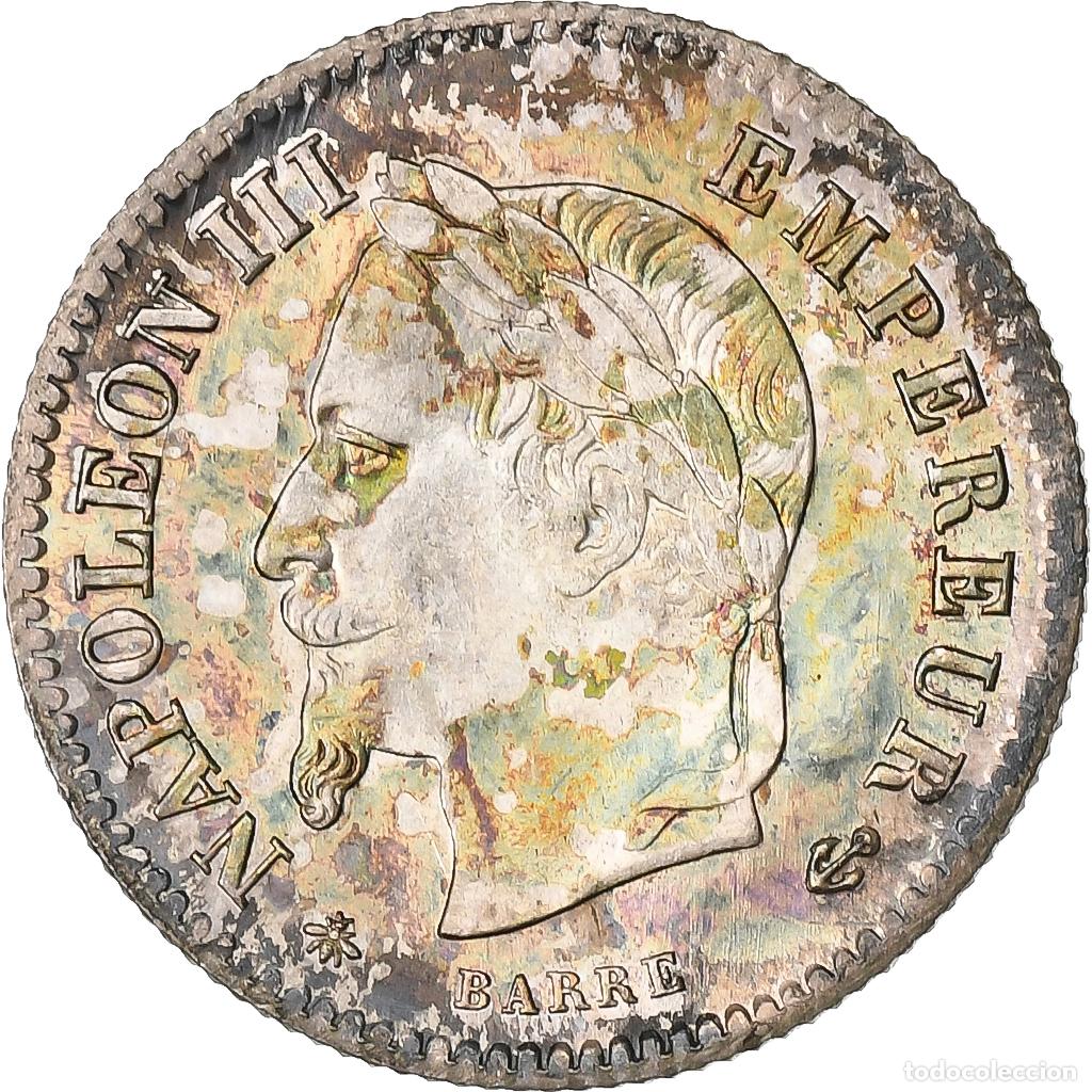 Moedas antigas da Europa: [#136550] Francia, Napoleon III, 20 Centimes, 1867, Paris, Plata, MBC+, Gadoury:309