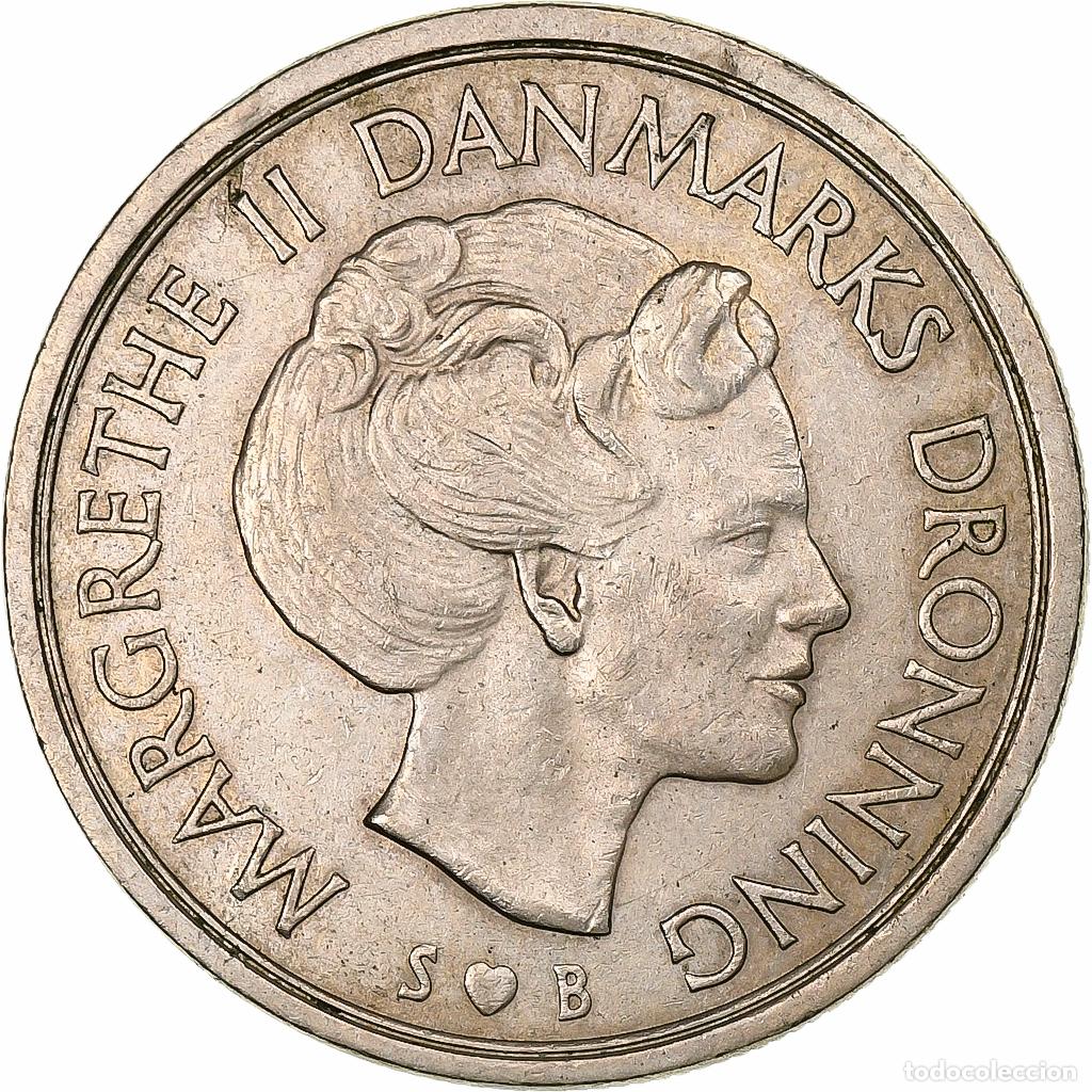 Monete antiche di Europa: [#1201286] Dinamarca, 5 Kroner, 1976, Copenhagen, Cobre - n&iacute;quel, MBC