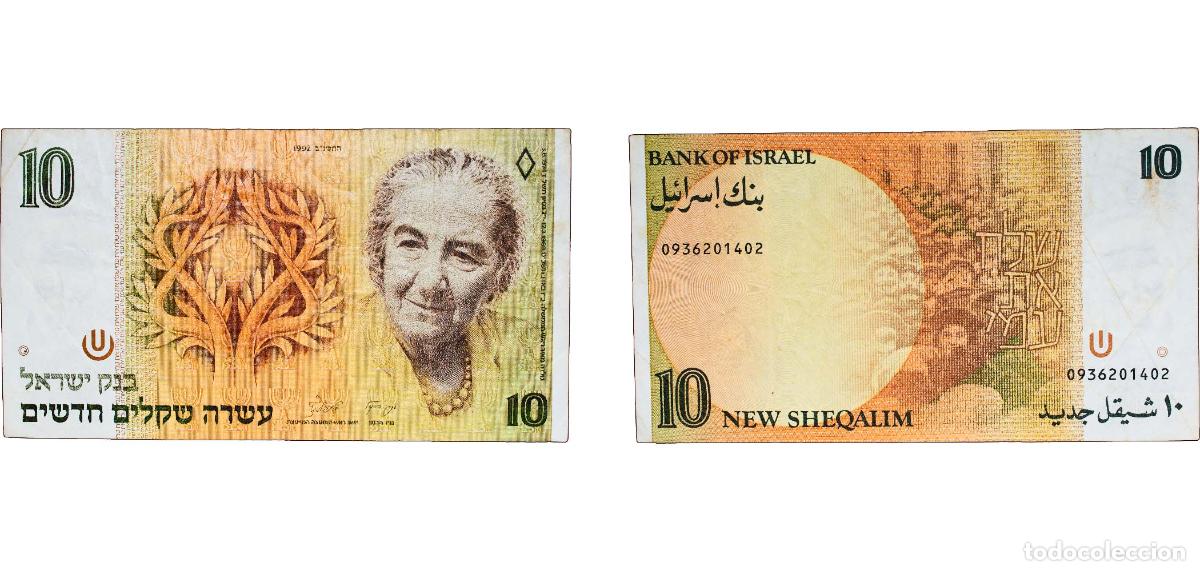Monete antiche di Europa: Israel State 1992 10 New Sheqalim (Golda Meir) Paper VF P 53