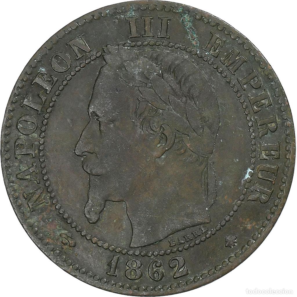 Moedas antigas da Europa: [#1166474] Francia, Napoleon III, 2 Centimes, 1862, Paris, Bronce, BC+, Gadoury:104