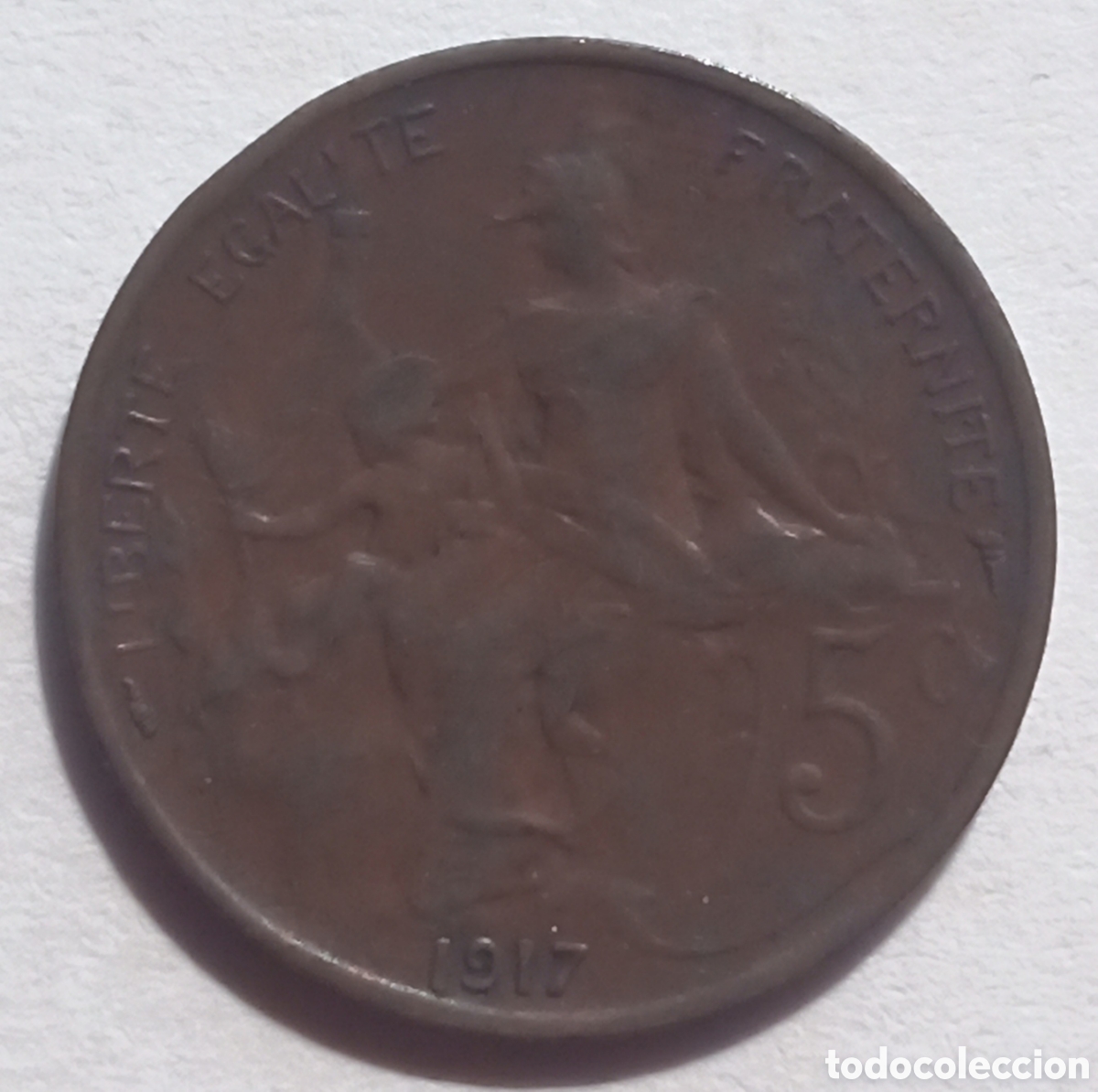 Monedas antiguas de Europa: Francia - 5 Centimes 1917 - Bc - Foto 2