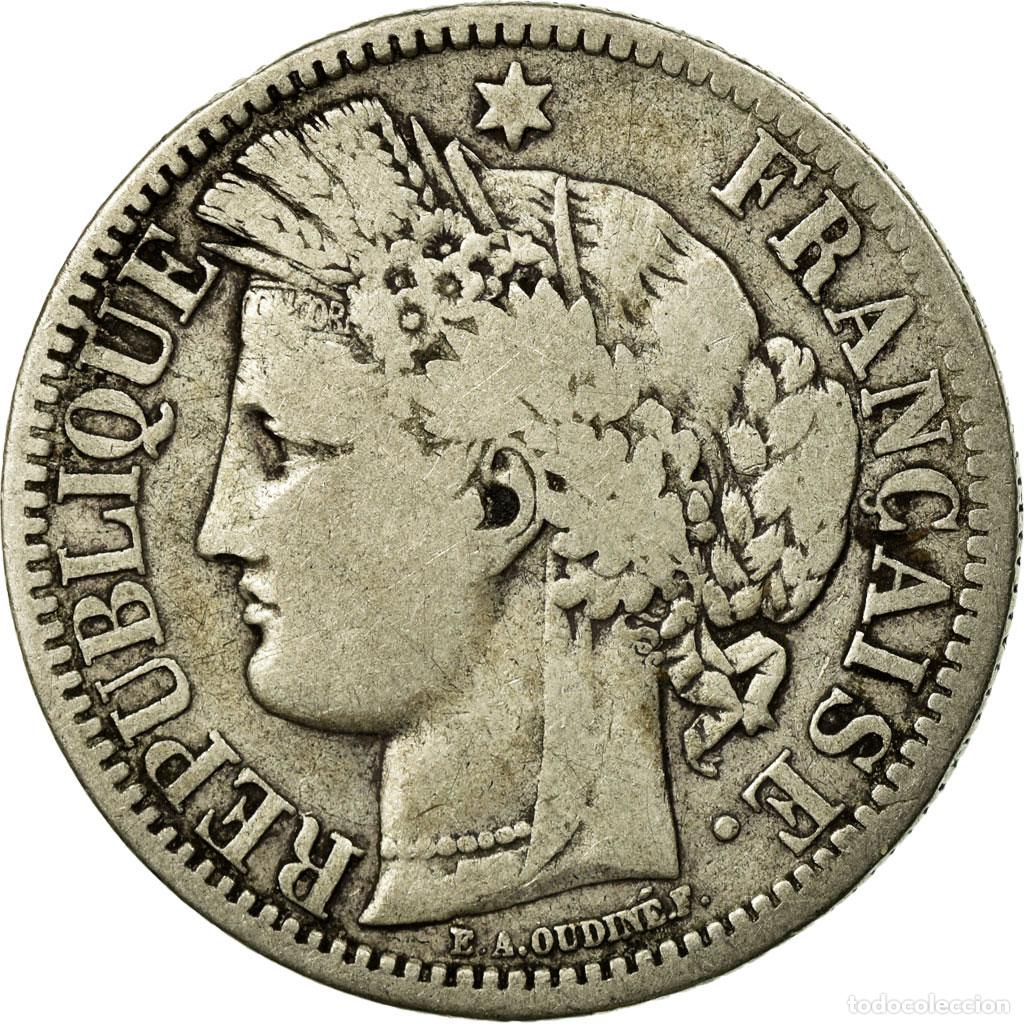 Monete antiche di Europa: [#495605] Moneda, Francia, C&eacute;r&egrave;s, 2 Francs, 1871, Bordeaux, BC+, Plata, KM:816.2