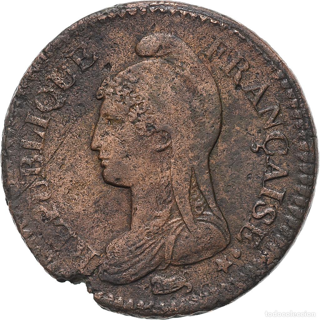 Alte M&uuml;nzen aus Europa: [#1507231] Francia, 1 D&eacute;cime, Dupr&eacute;, AN 5, Lyon, Bronce, MBC+