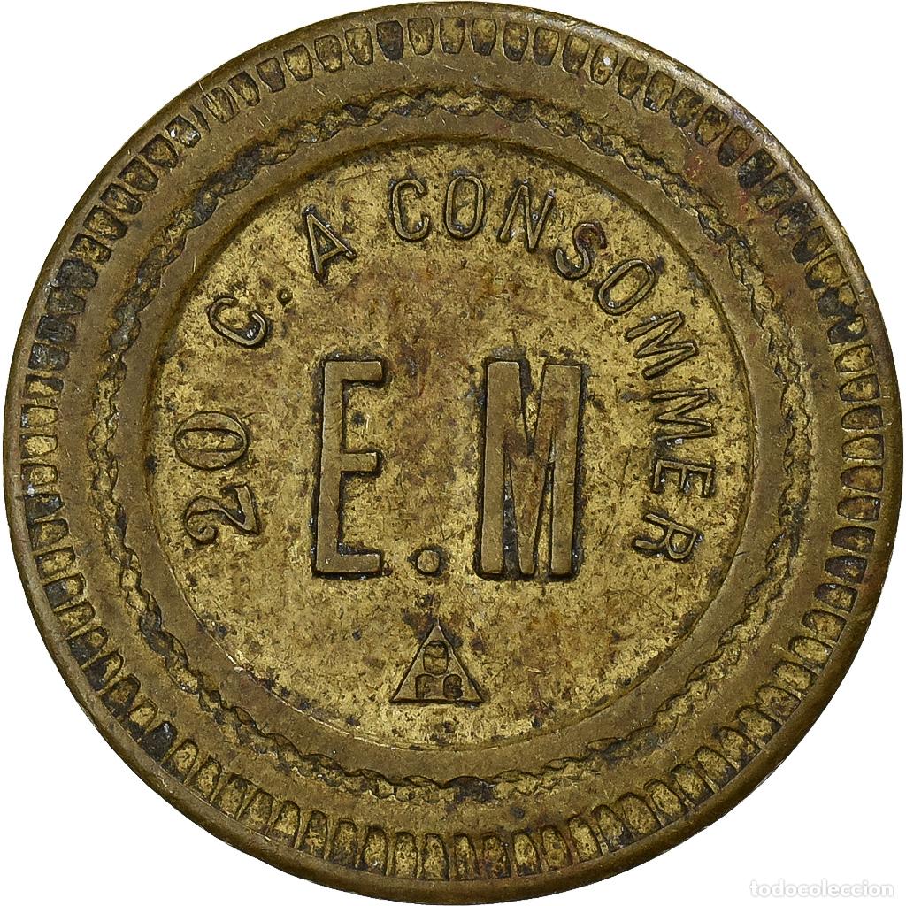 Alte M&uuml;nzen aus Europa: [#396946] Francia, A Consommer, E.M, 20 Centimes, BC+, Lat&oacute;n