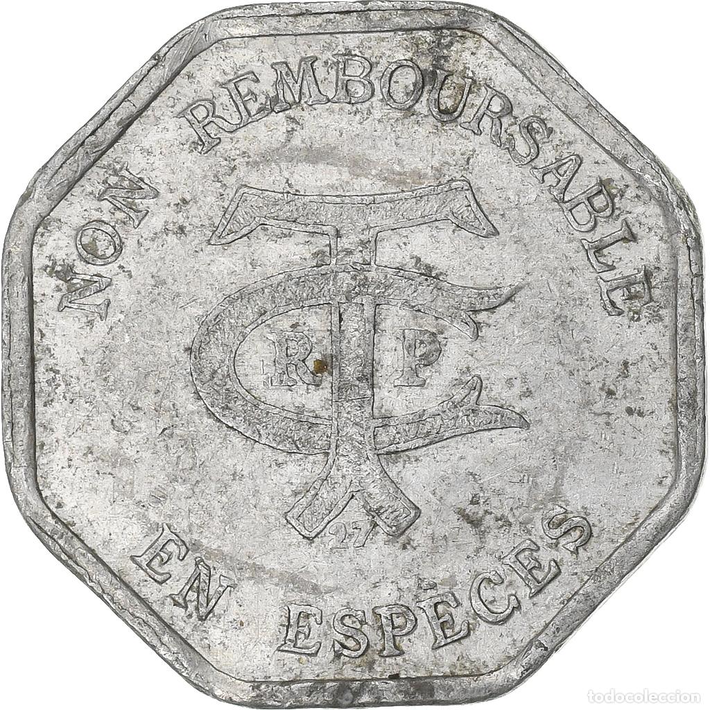 Monedas antiguas de Europa: [#396971] Francia, Transport en commun, r&eacute;gion parisienne, 20 Centimes, 1923, BC+