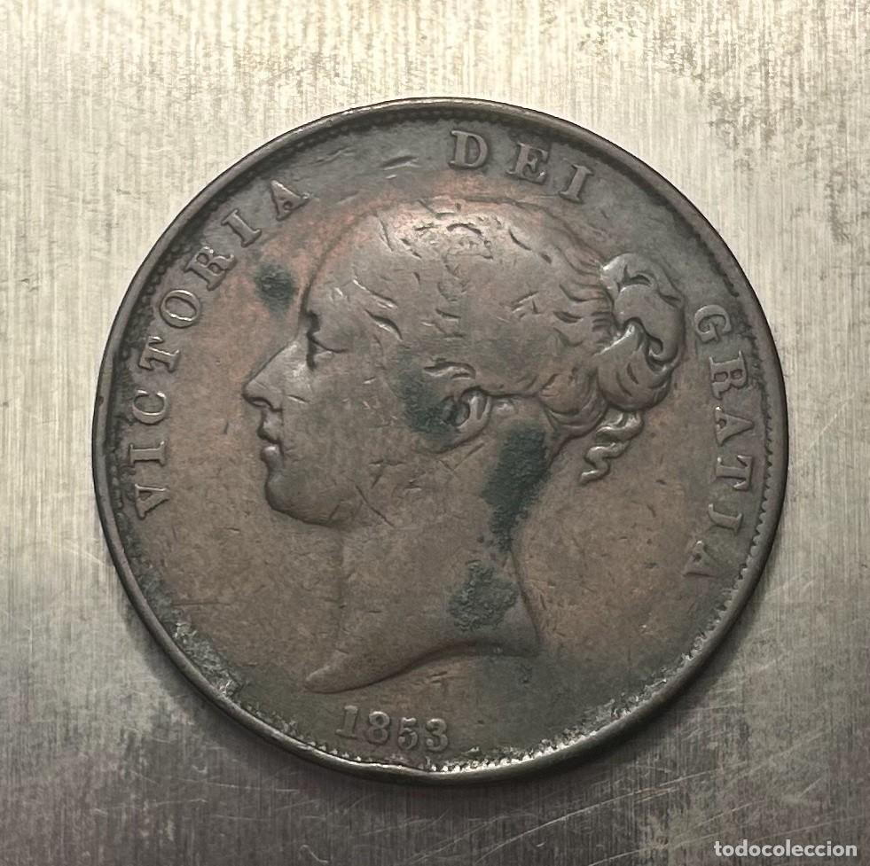Monedas antiguas de Europa: PENIQUE PENNY 1853 GRAN BETA&Ntilde;A INGLATERRA REINO UNIDO. 18,52 GR