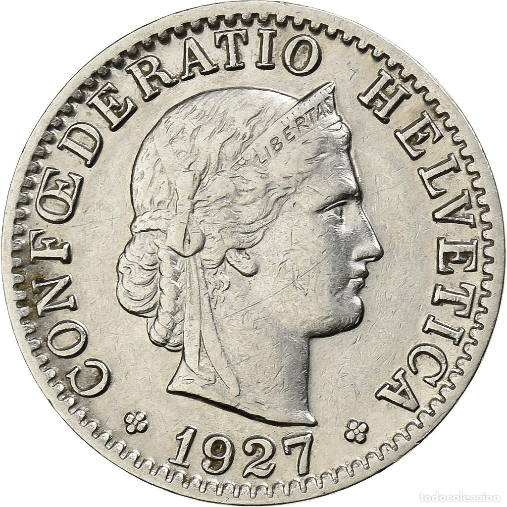 Monete antiche di Europa: [#198912] Suiza, 20 Rappen, 1927, Bern, N&iacute;quel, MBC, KM:29