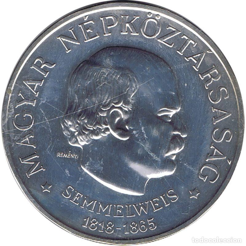 Monedas antiguas de Europa: HUNGRIA 100 SZAZ FORIN SILVER FLORINES DE PLATA 1968 IGNAZ SEMMELWEIS