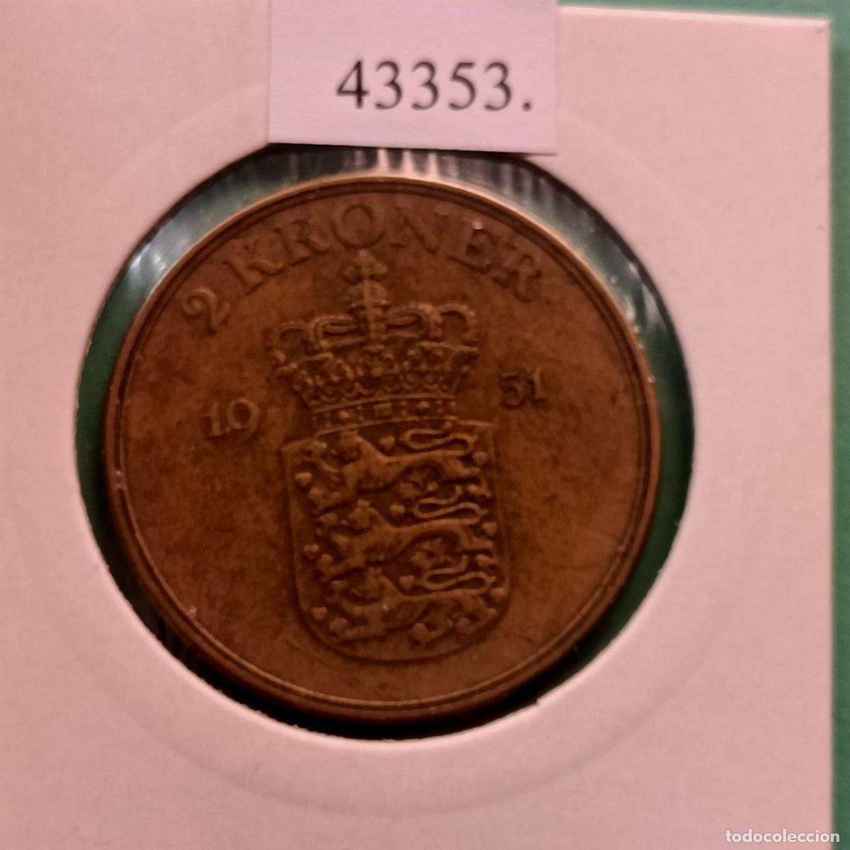Monedas antiguas de Europa: Dinamarca 2 coronas 1951 - Foto 2