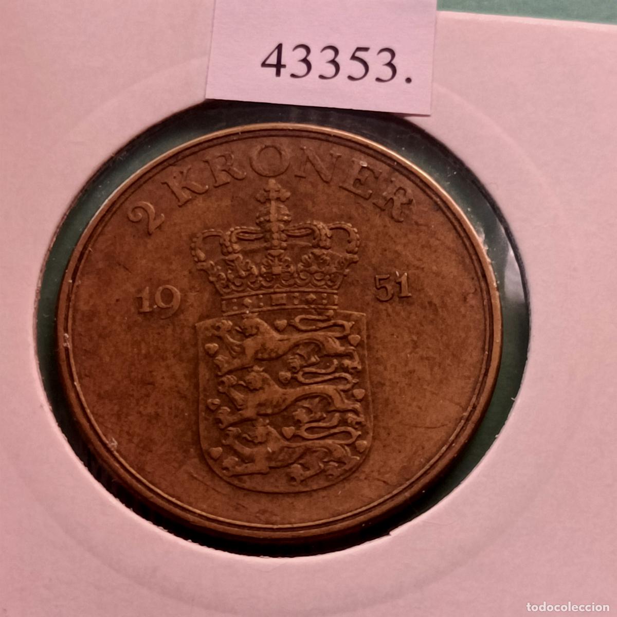 Monedas antiguas de Europa: Dinamarca 2 coronas 1951 - Foto 3