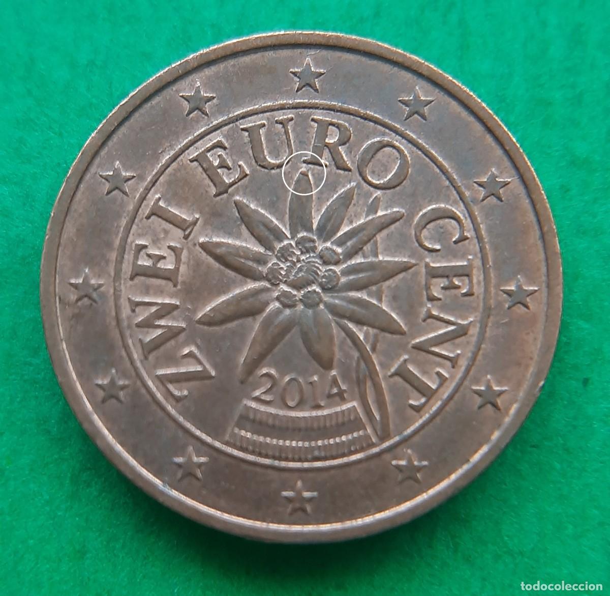 Monedas antiguas de Europa: (ERROR-AUSTRIA)(2014) 2 C&Eacute;NTIMOS CON EXCESO DE METAL - Foto 4