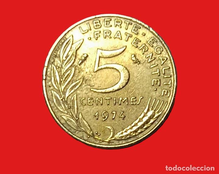 Monedas antiguas de Europa: Francia 5 Centimos 1974 - Foto 2