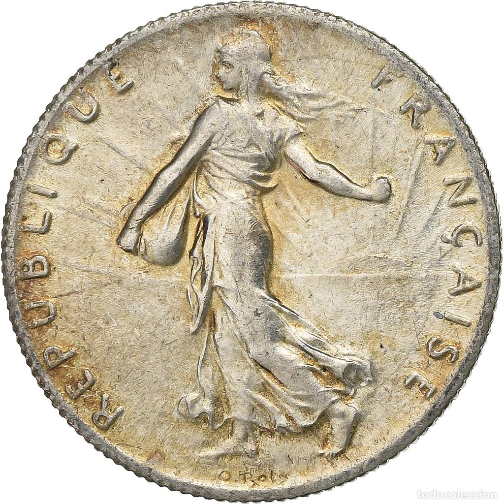 Old Coins of Europe: [#637931] Francia, 50 Centimes, Semeuse, 1919, Paris, Plata, EBC, KM:854