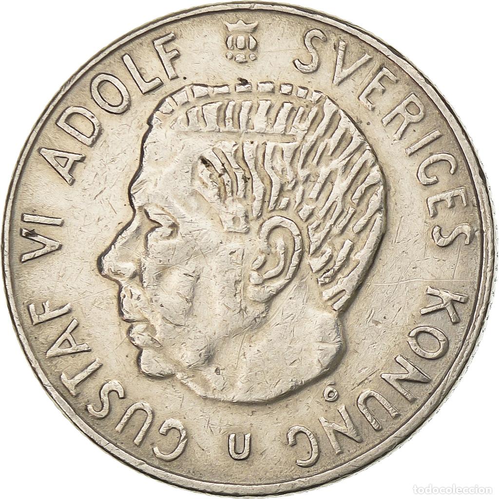 Monete antiche di Europa: [#199601] Suecia, Gustaf VI, Krona, 1971, Cobre - n&iacute;quel recubierto de cobre, MBC+