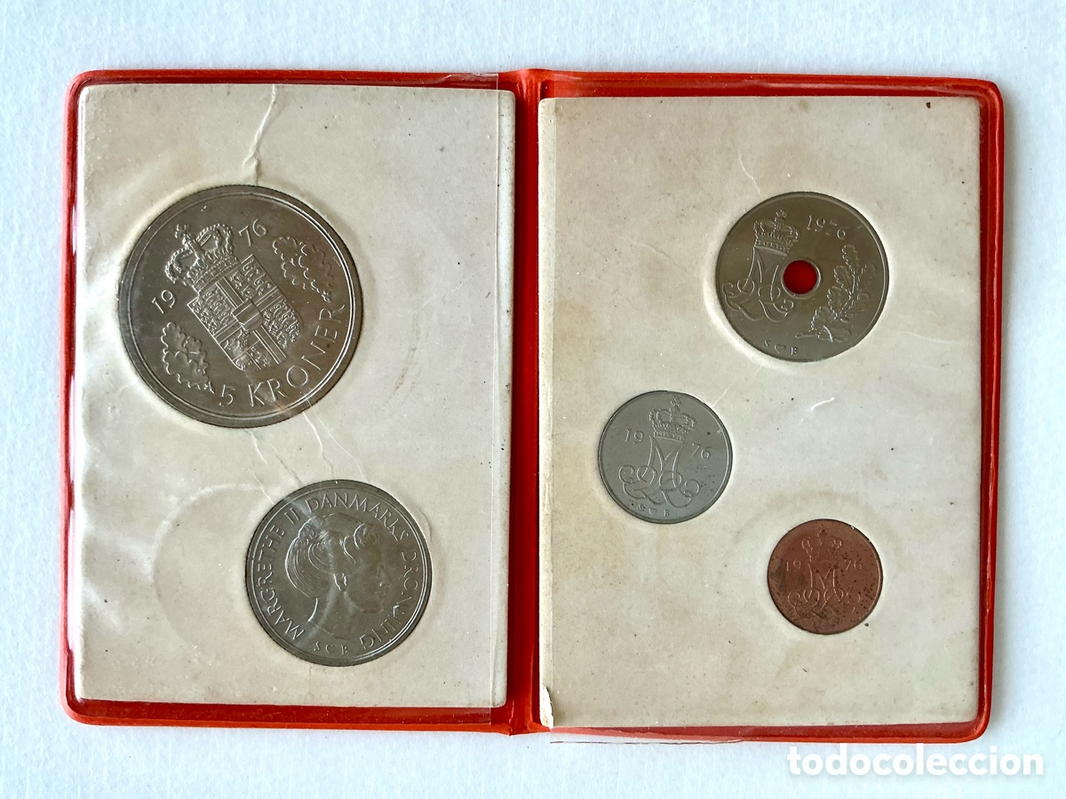 Monedas antiguas de Europa: Set monedas Dinamarca Coronas 1976 - Foto 2