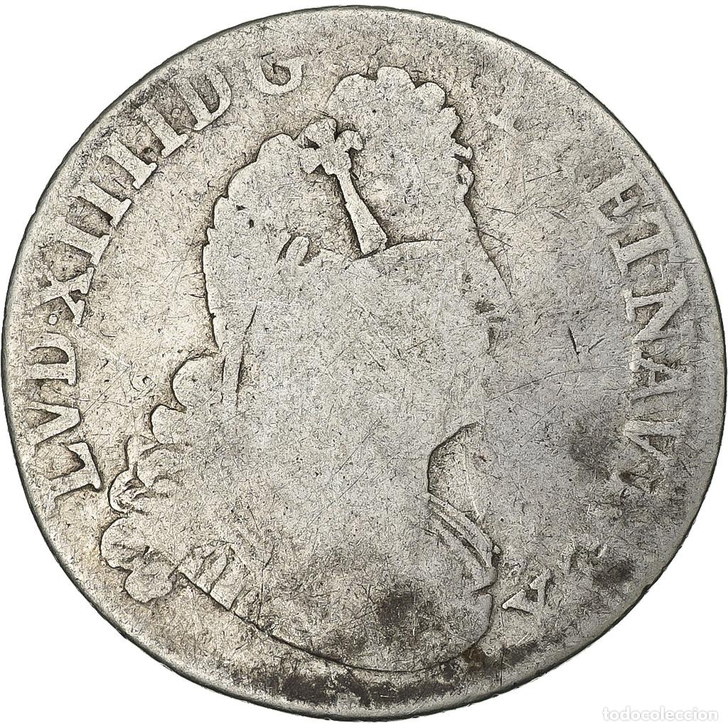 Monete antiche di Europa: [#1512077] Francia, Louis XIV, 1/4 Ecu, Aux 8 L, 1704, Paris, Plata, BC, KM:352.1